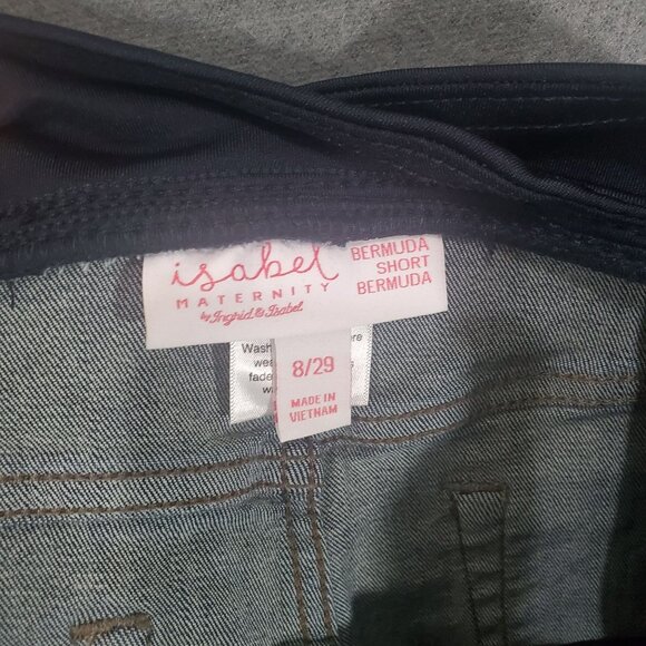 ISABEL MATERNITY Womens Denim Bermuda Shorts SZ 29 Blue Smooths Sculpts Support‎ - Picture 7 of 9